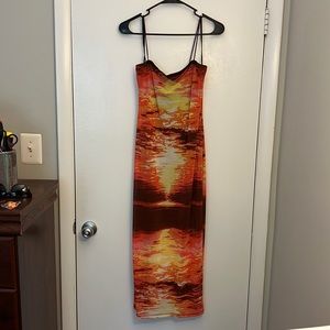 Forever 21 sunset print maxi dress